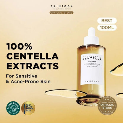 SKIN1004 Madagascar Centella Ampoule (100ml / 3.38 fl.oz) – 100% Pure Extract Facial Serum for Sensitive & Acne-Prone Skin